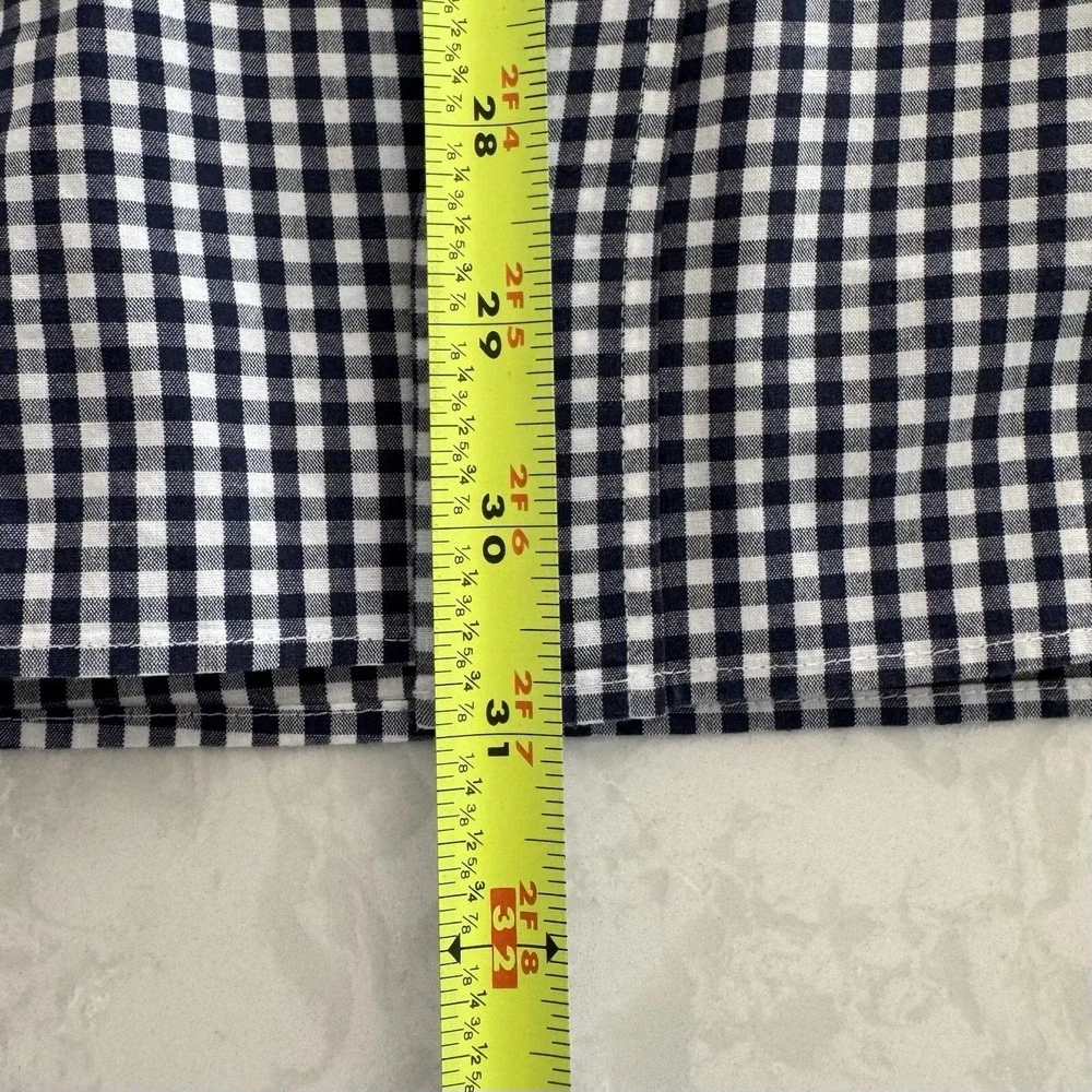 J. CREW Mercantile‎ Flex Men's L Dress Shirt Long Sleeve Navy Blue Gingham Slim